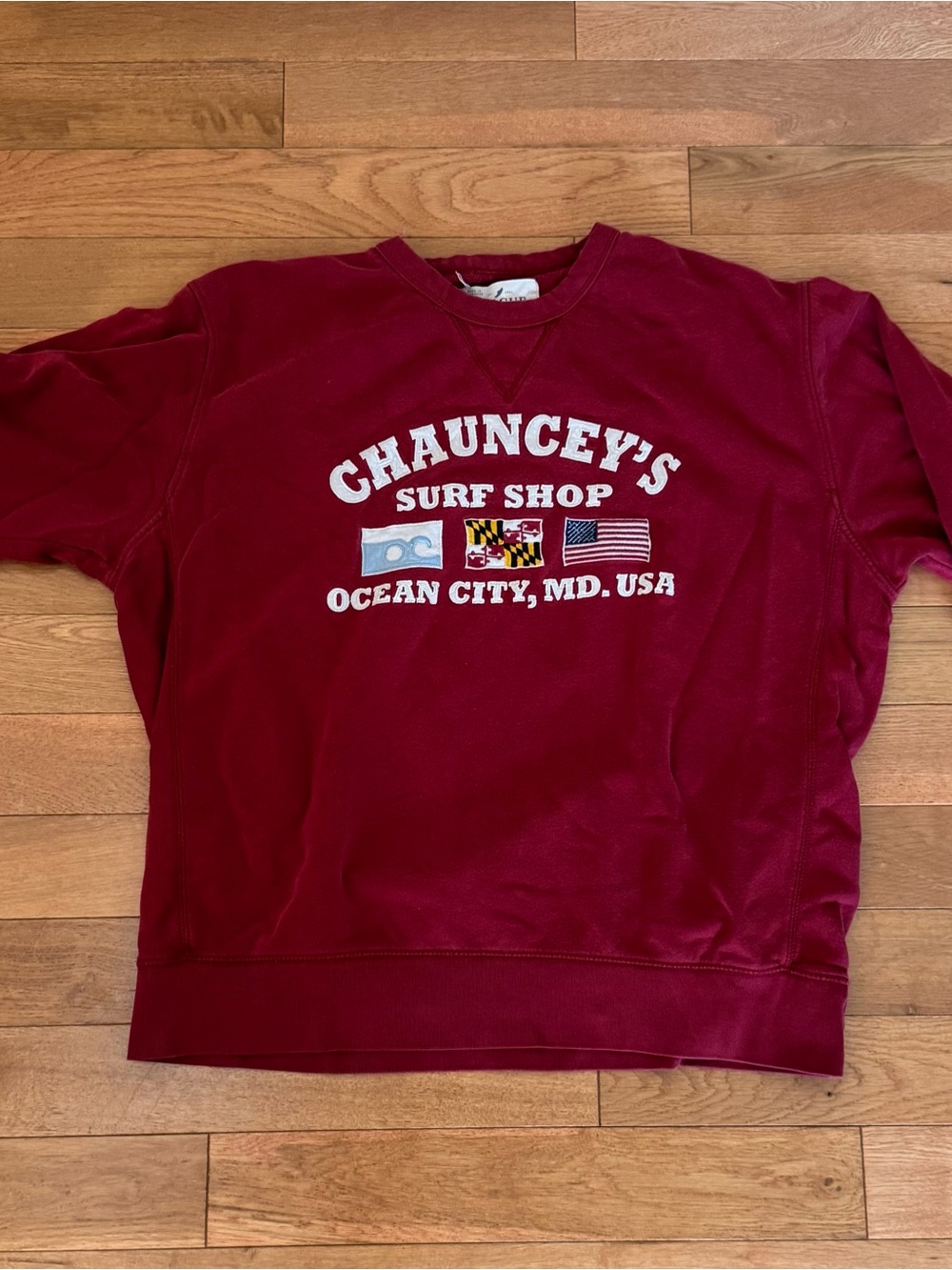 LEAGUE OCMD Maroon Graphic Crewneck Sweatshirt
